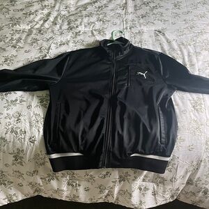 Puma Black Men's Zip-Up Track Jacket with White Accents